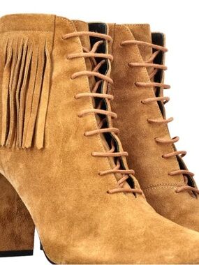 Saint Laurent "Babies" fringe suede ankle boots - Size 40